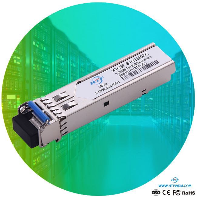 Cisco Glc-Bx80-D-I Compatible 1000base-Bx Bidi SFP 1550nm-Tx/1490nm-Rx 80km Dom Transceiver Module