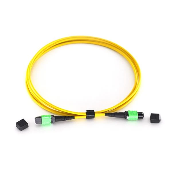 MPO Female To MPO Female 12 Fibers OS2 9/125 Single Mode Trunk Cable Type B Elite LSZH Yellow